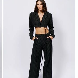 Akira over the top elongated tank and cropped blazer set